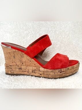 Franco Sarto Tangelo Fiore Wedge Platform Slip on Sandals 4” Cork Size 8.5 M